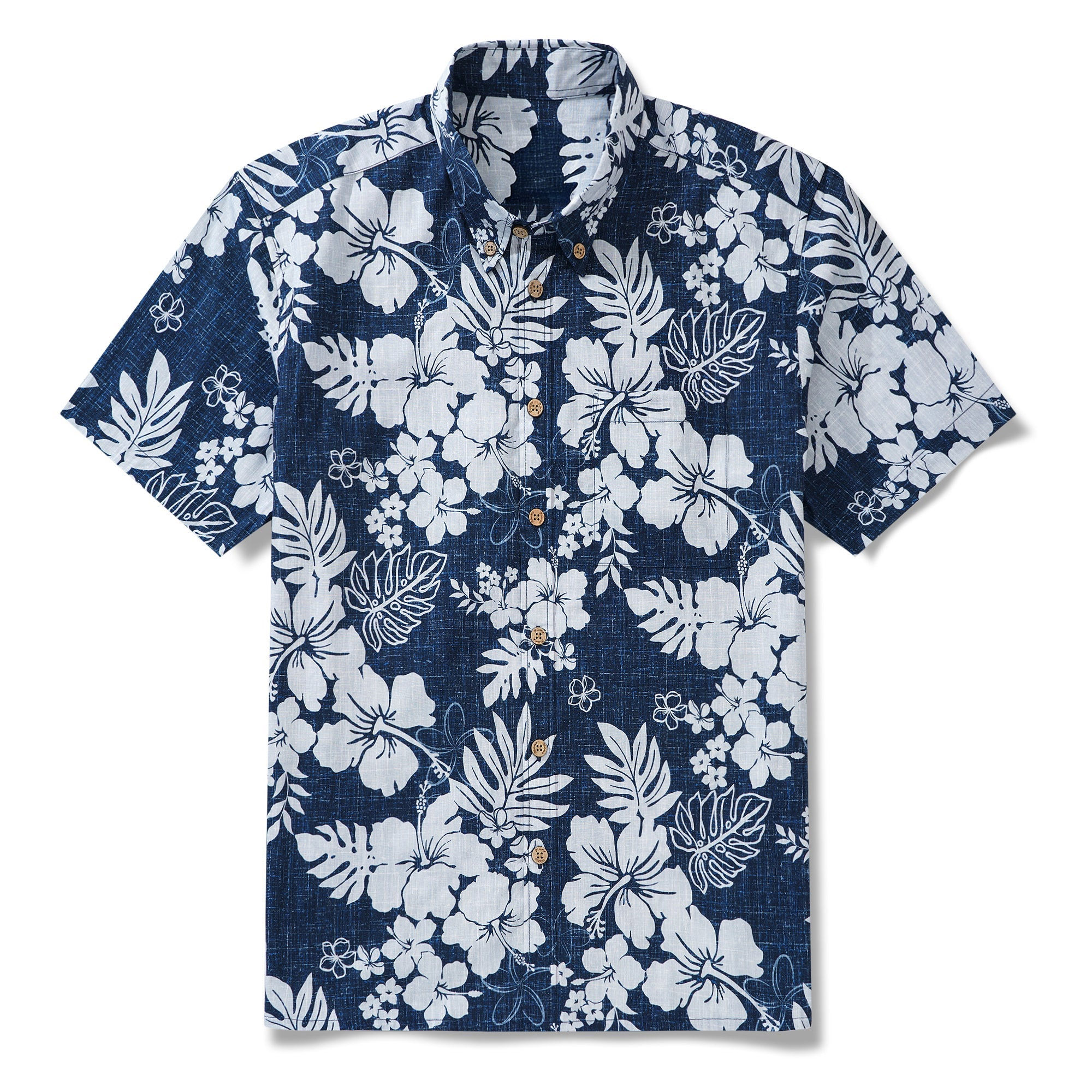 Men's Blue Tropical Hawaiian Shirt Button-down Aloha Shirt No Iron Shirt