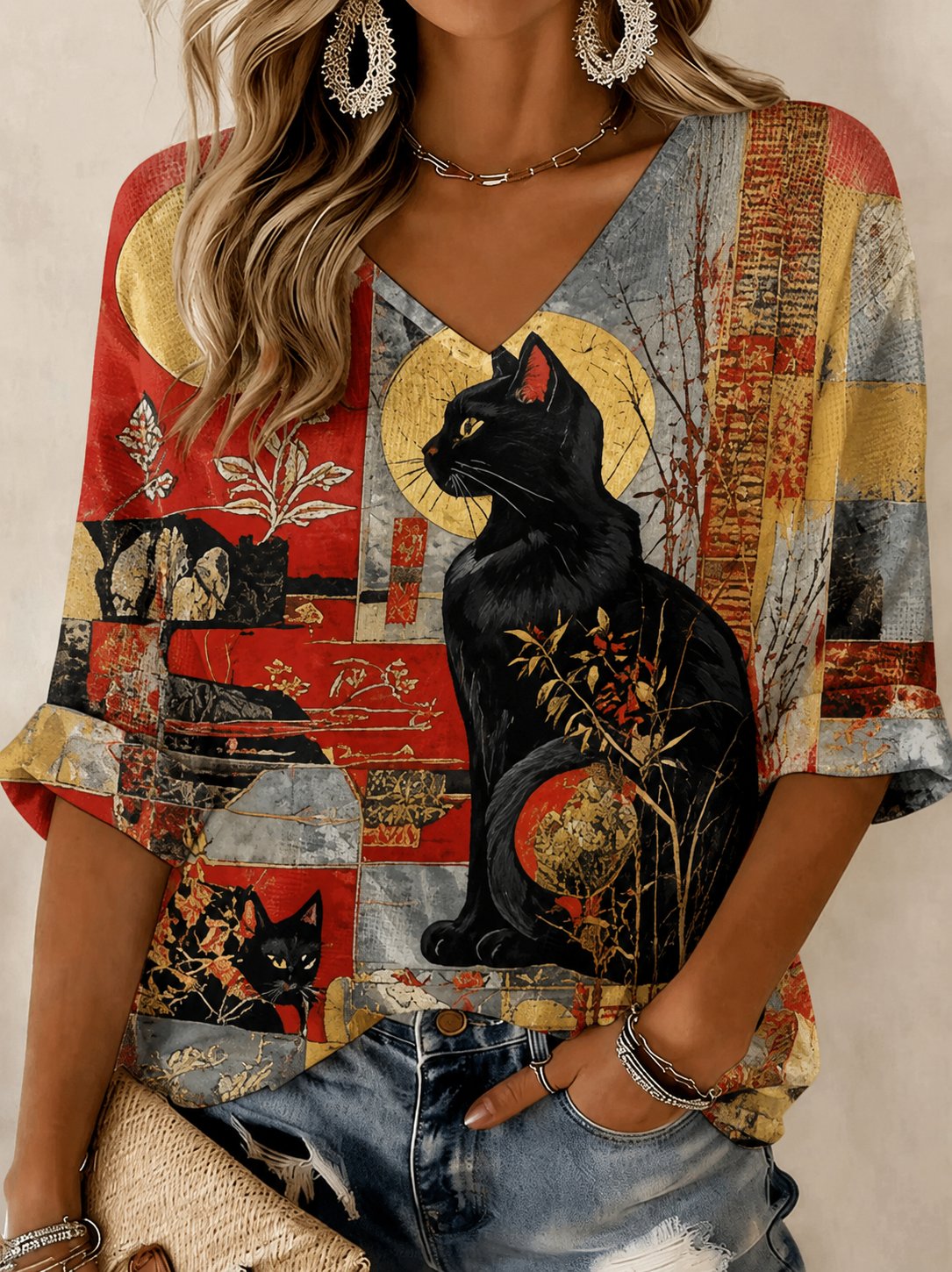 🐱Women's Cat Lover Stylish Design T-Shirt💛100% For Shelter Pets🐱🐶
