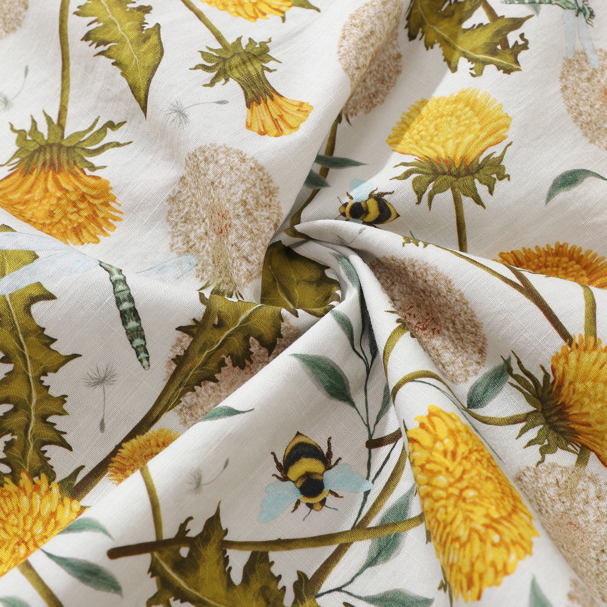 Hawaiian Shirt For Men 100% Cotton Short Sleeve Button-down Aloha Shirt Dandelions and Dragonflies Shirt