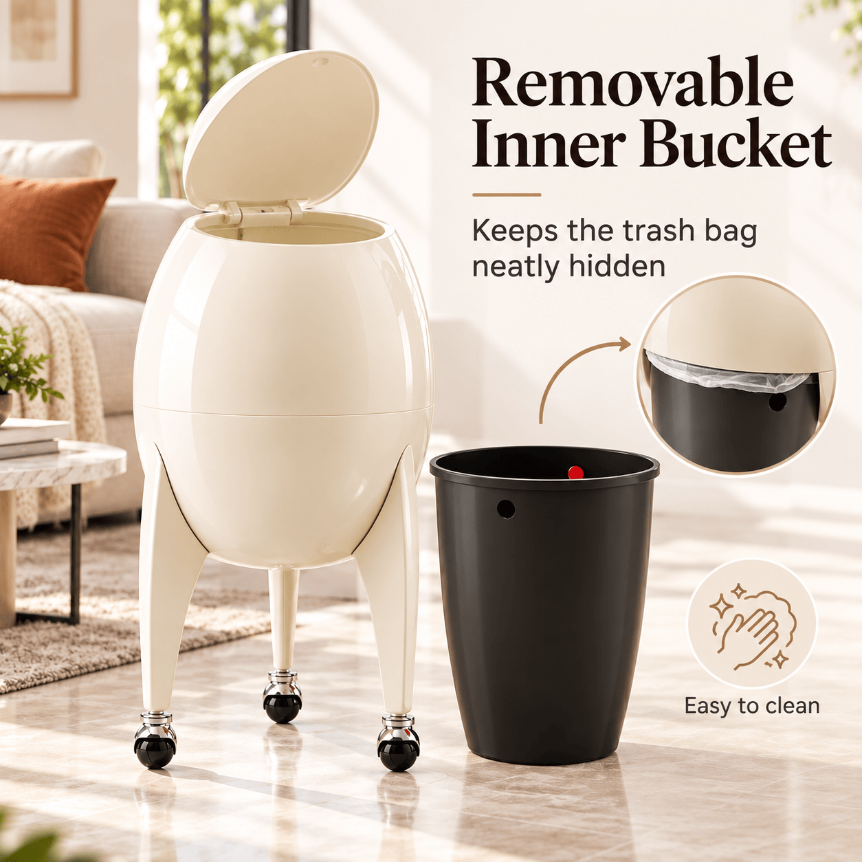 Chicamy™ UFO-Inspired Standing Trash Can