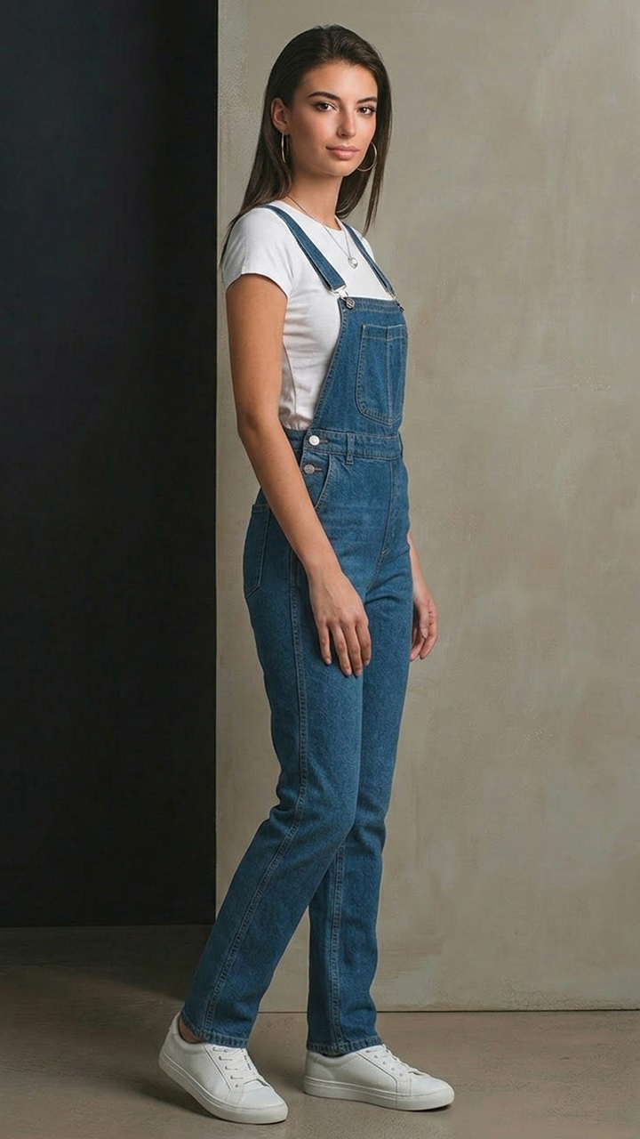 Classic Straight‑Leg Denim Overalls