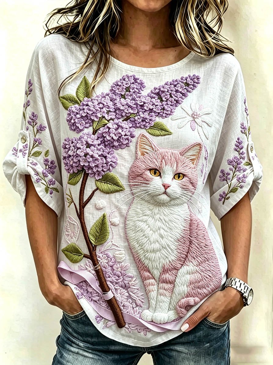 🐱Women's Cat-Themed Top💛100% For Shelter Pets🐱🐶