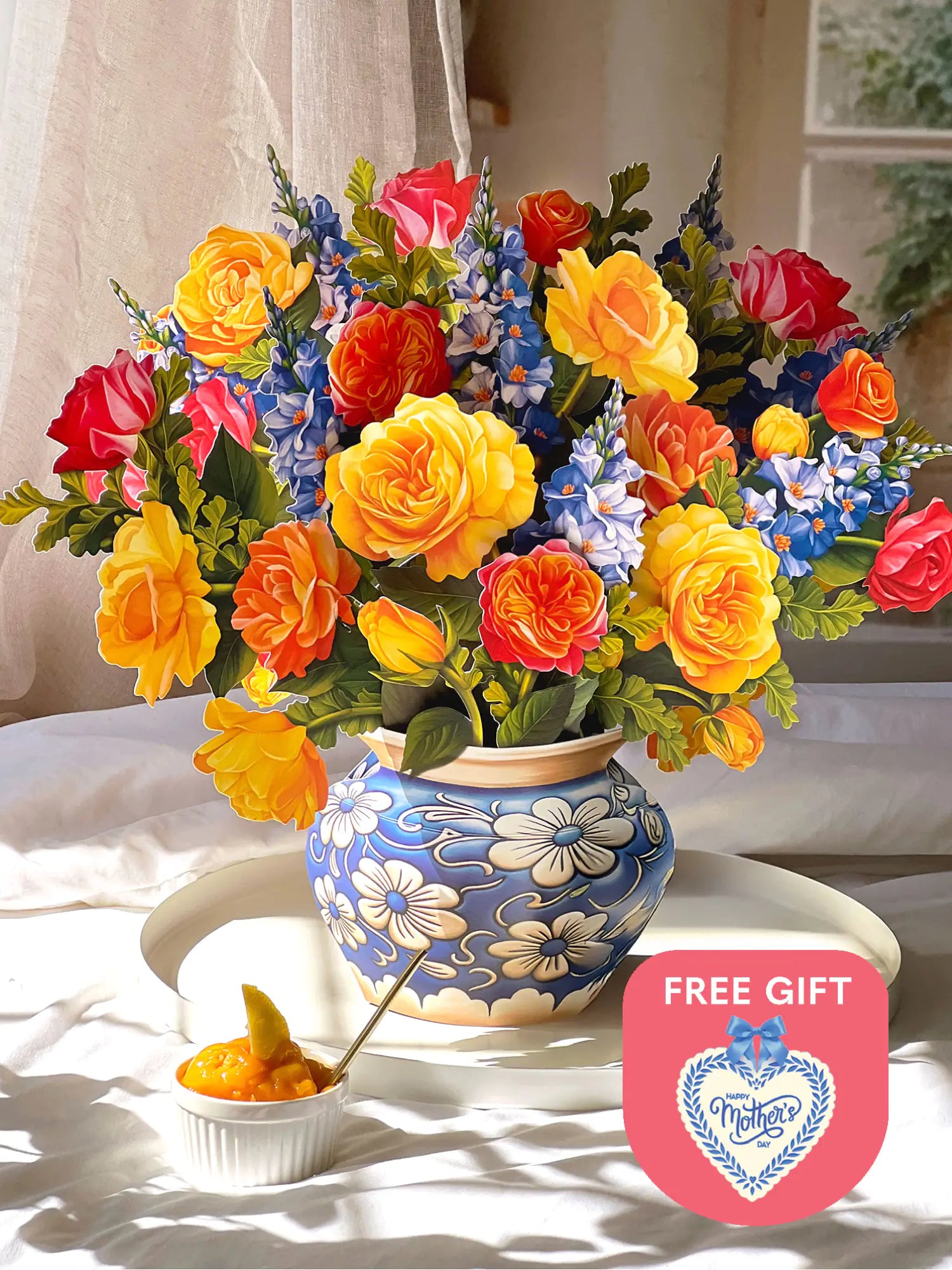 Grande Sorbet Roses + Free Blue Heart