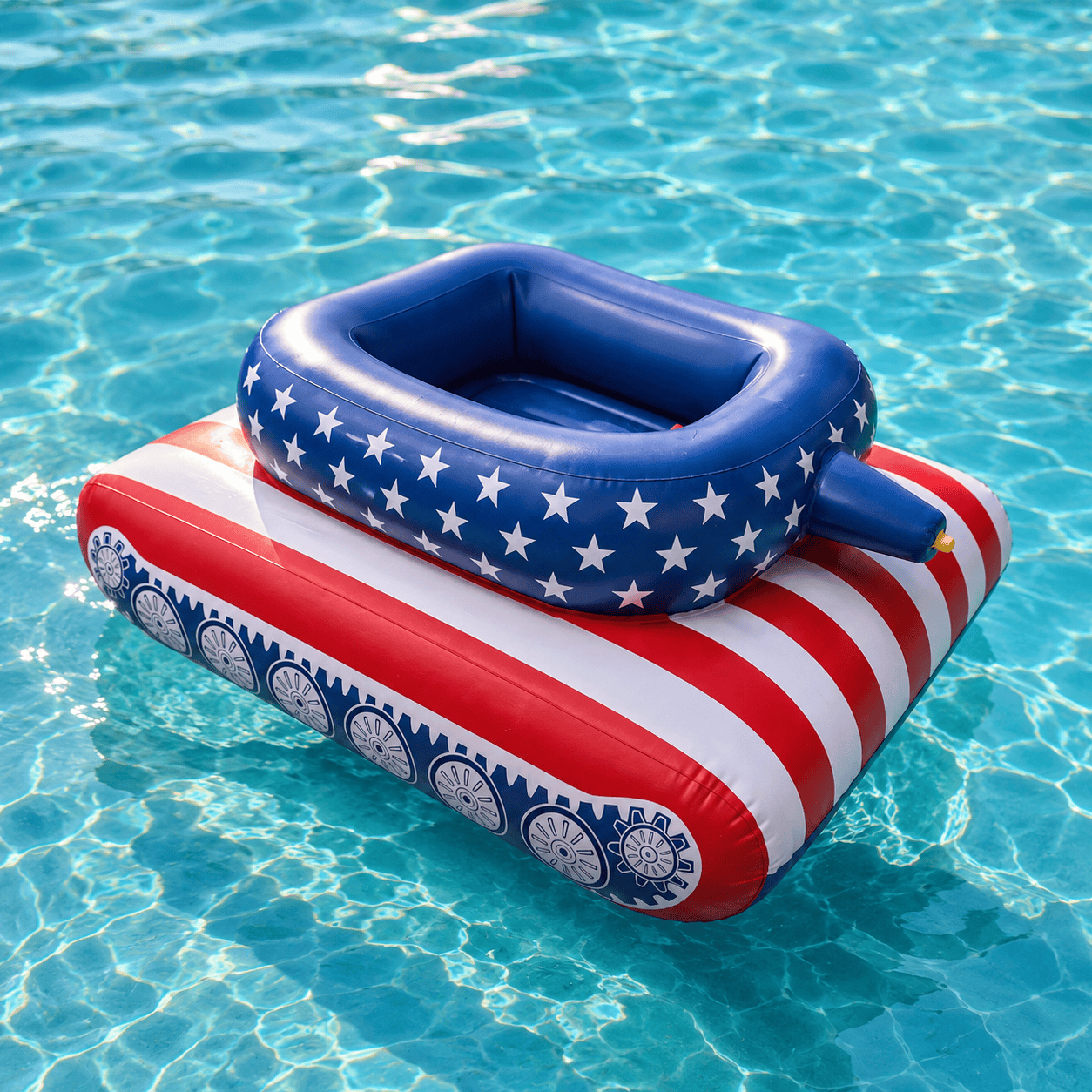Inflatable Pool Tank Float with Built-In Water Cannon