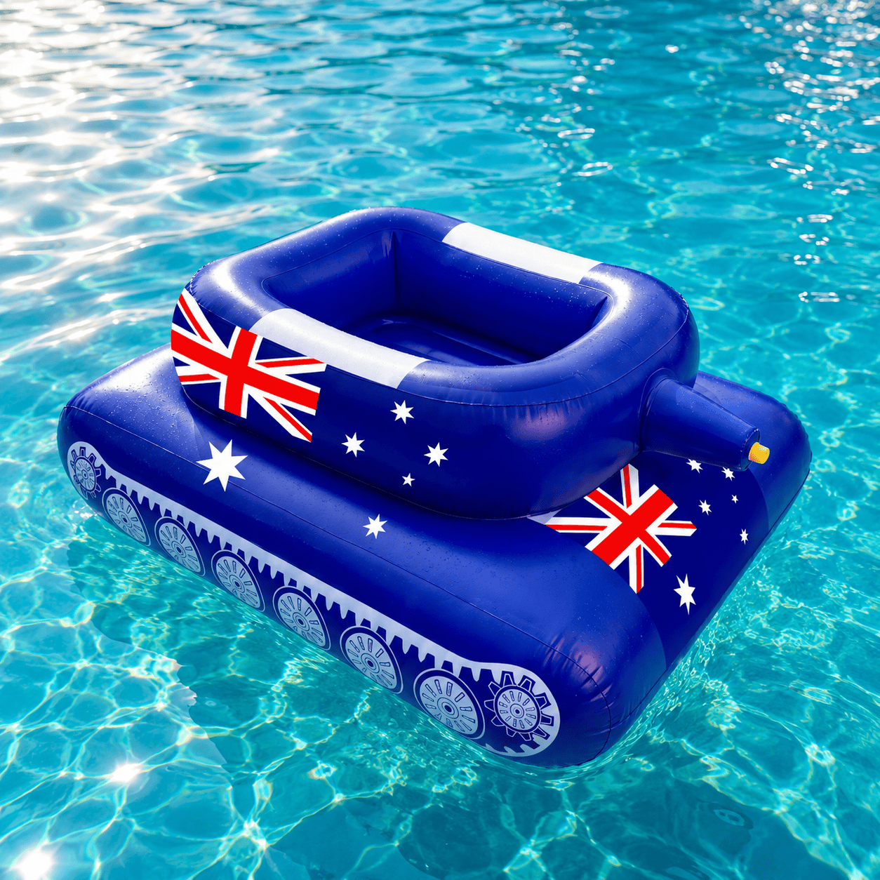 Inflatable Pool Tank Float with Built-In Water Cannon