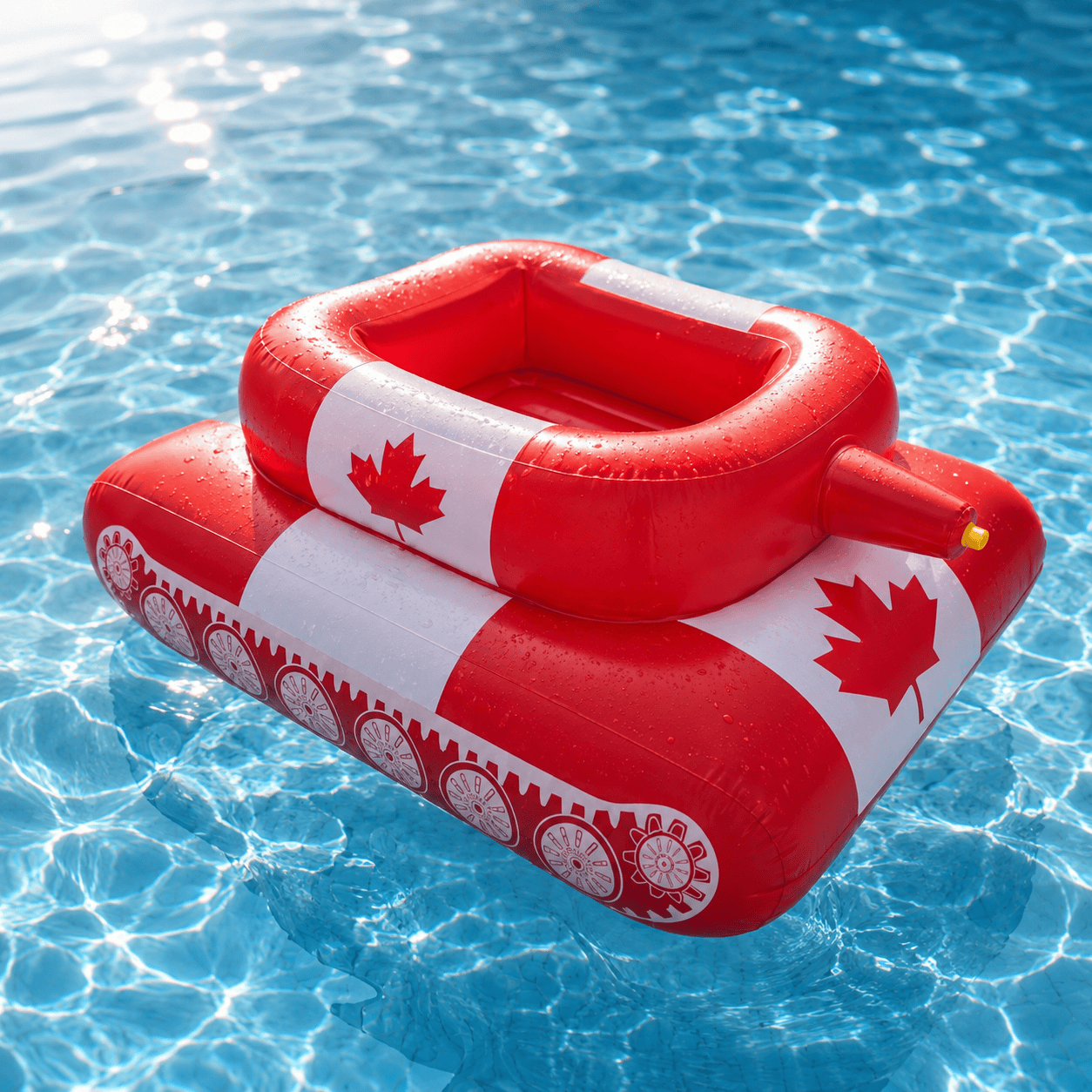 Inflatable Pool Tank Float with Built-In Water Cannon