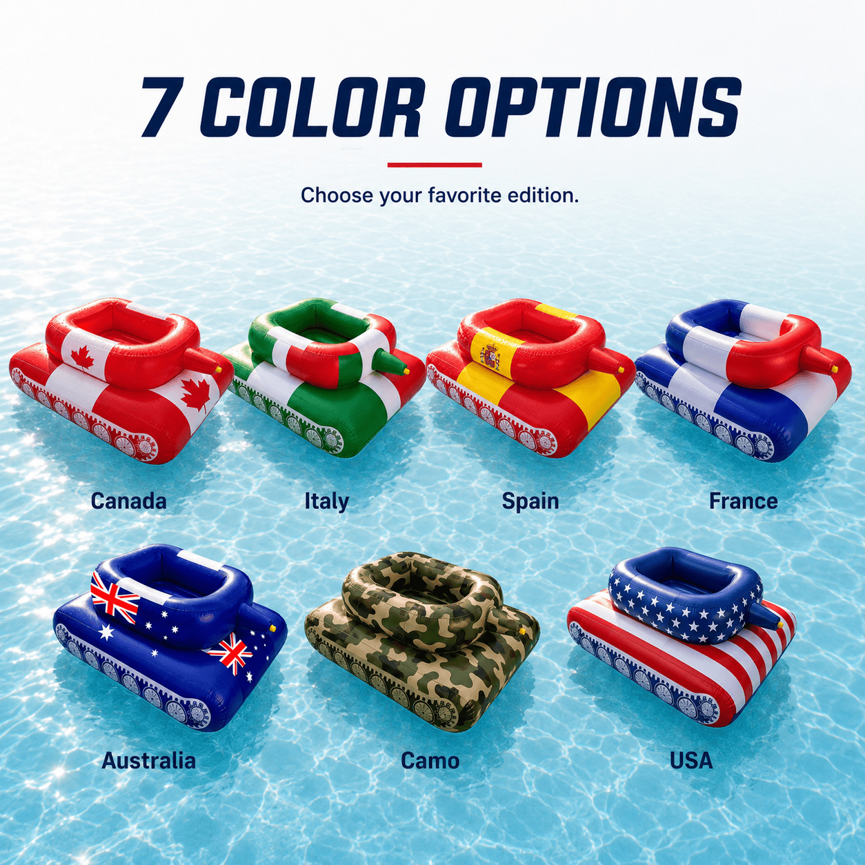 Inflatable Pool Tank Float with Built-In Water Cannon