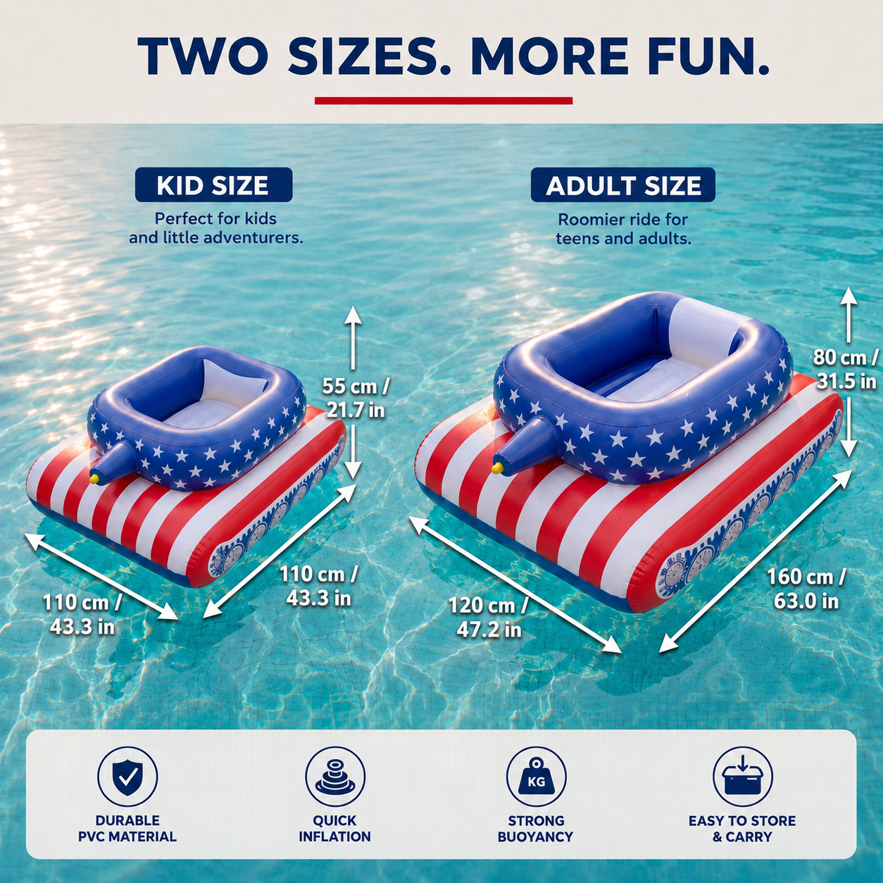 Inflatable Pool Tank Float with Built-In Water Cannon
