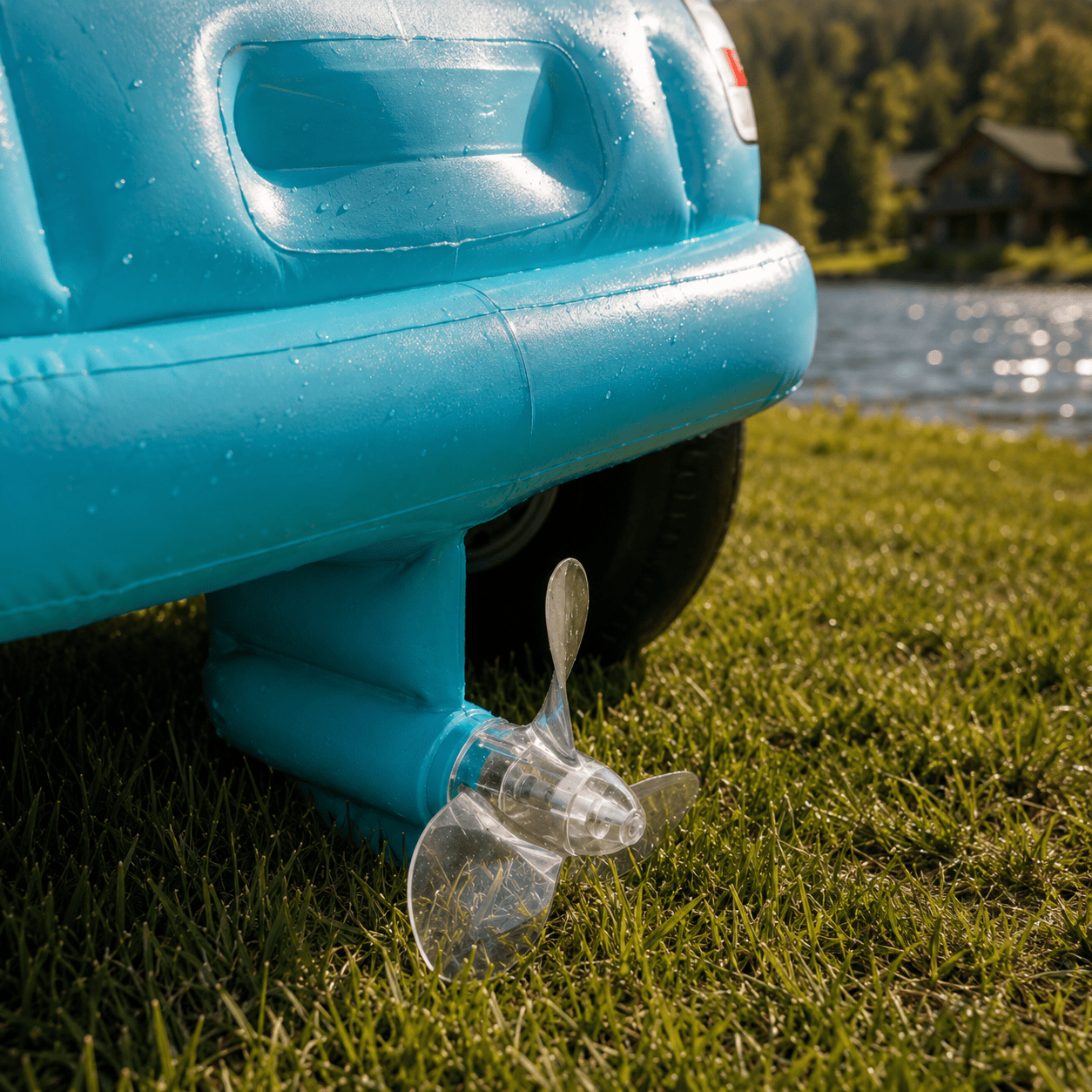 Motorized Inflatable Convertible Car Boat