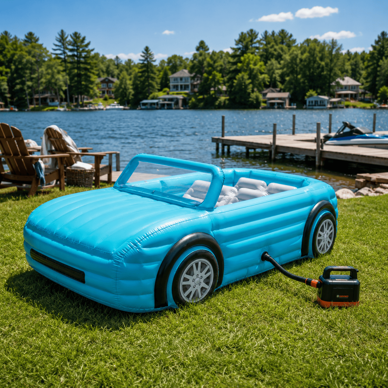 Motorized Inflatable Convertible Car Boat
