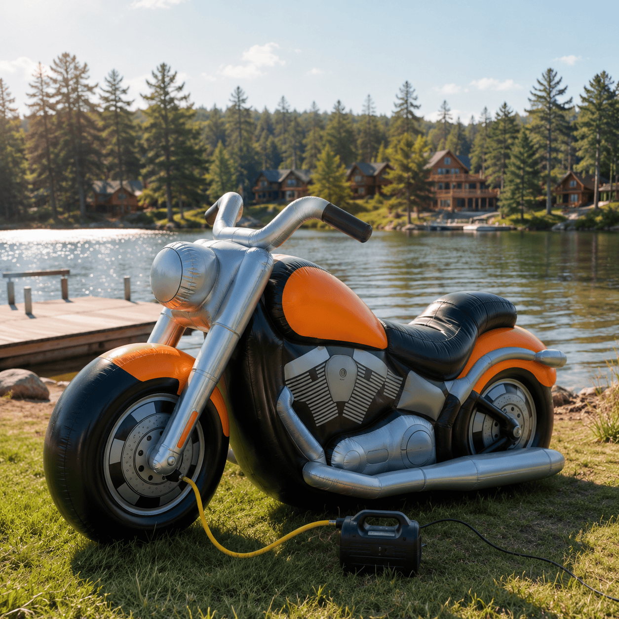 Motorized Inflatable Motorcycle Float