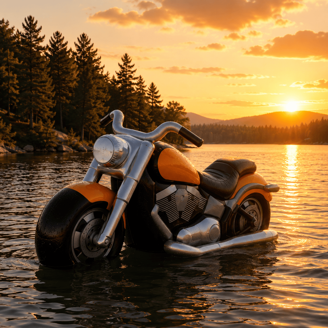 Motorized Inflatable Motorcycle Float