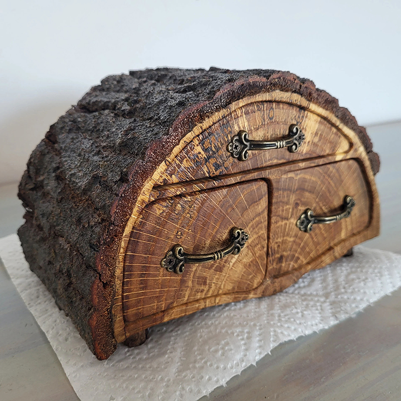 Rustic Oak Firewood Keepsake Box