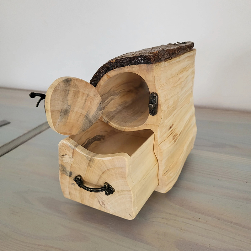 ECO friendly Jewelry Aspen Log Box with Bark