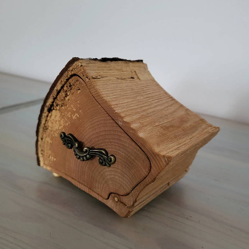 Maple Jewelry Log Box with Bark