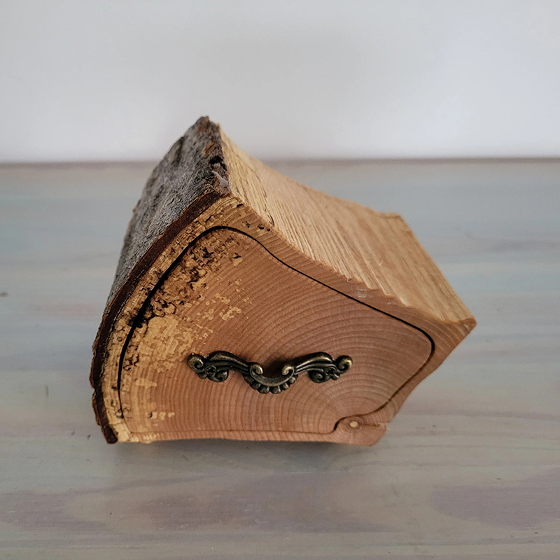 Maple Jewelry Log Box with Bark