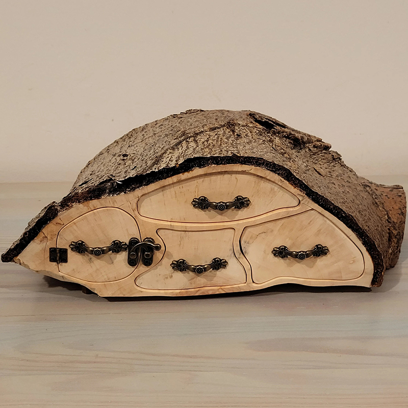 ECO friendly Jewelry Aspen Log Box with Bark