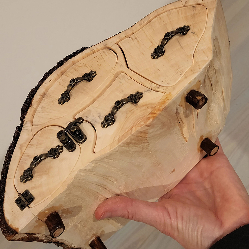 Upcycled Jewelry Aspen Log Box with Bark