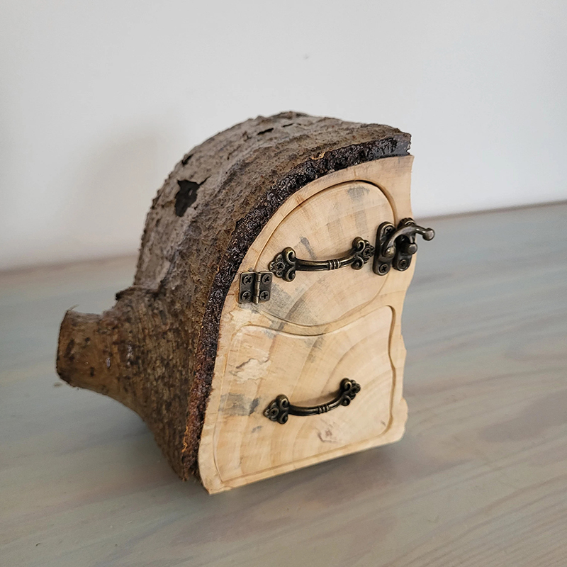 ECO friendly Jewelry Aspen Log Box with Bark