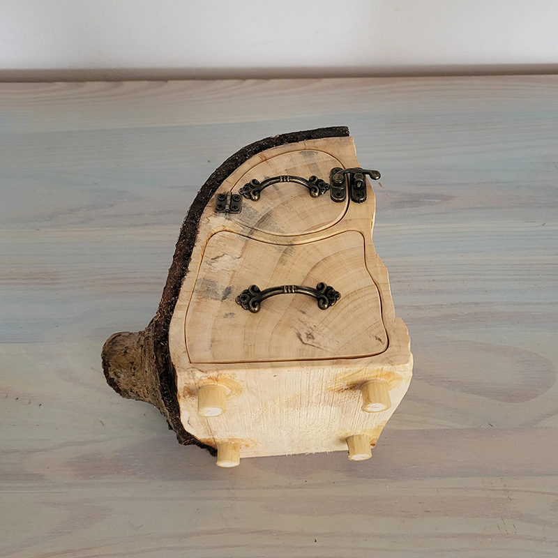 ECO friendly Jewelry Aspen Log Box with Bark