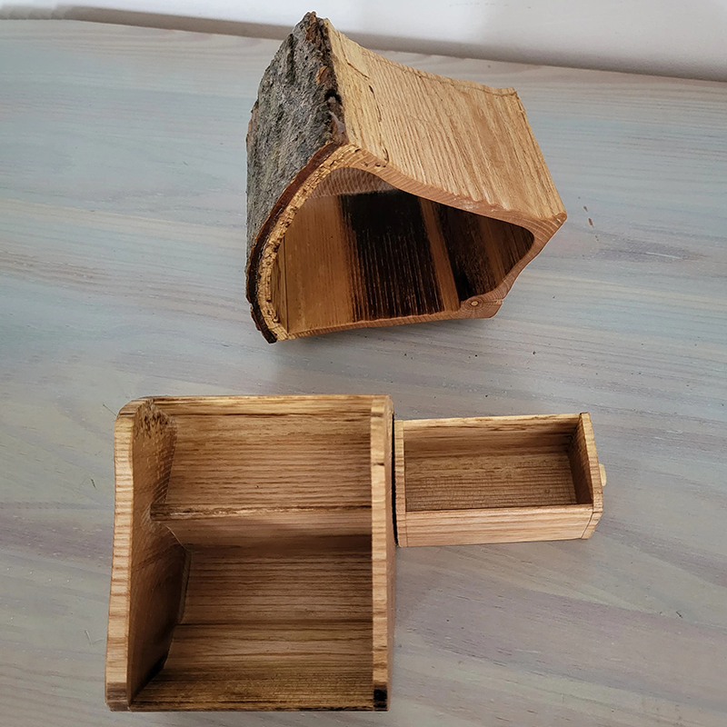 Maple Jewelry Log Box with Bark