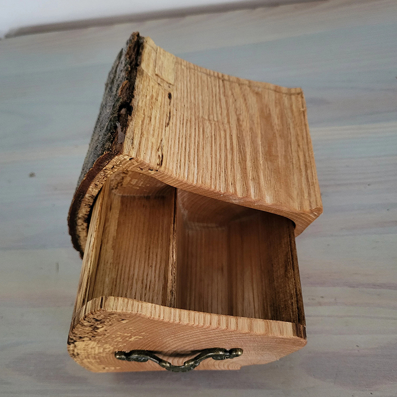 Maple Jewelry Log Box with Bark