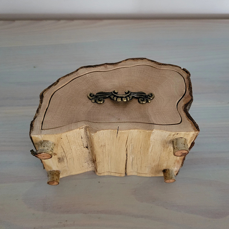 Hornbeam Log Box with Bark