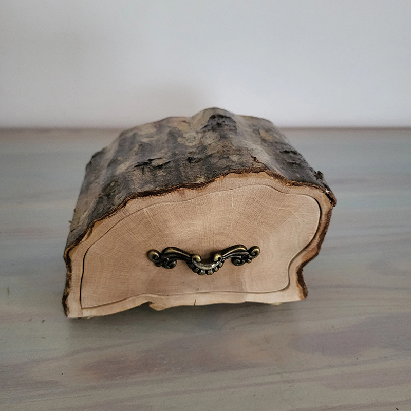 Hornbeam Log Box with Bark