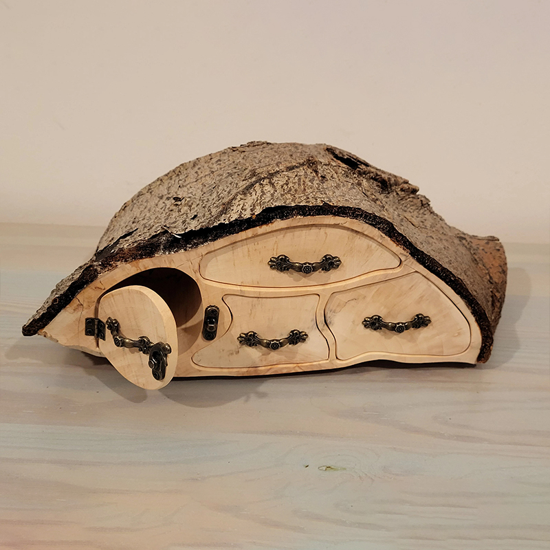 ECO friendly Jewelry Aspen Log Box with Bark
