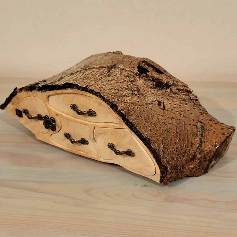 ECO friendly Jewelry Aspen Log Box with Bark