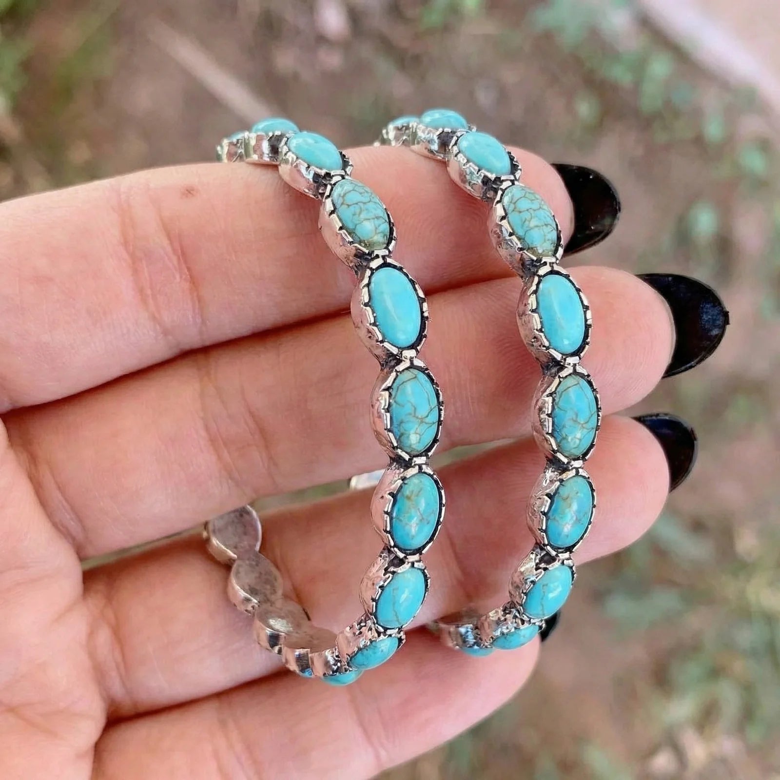 Turquoise Hoop Earrings
