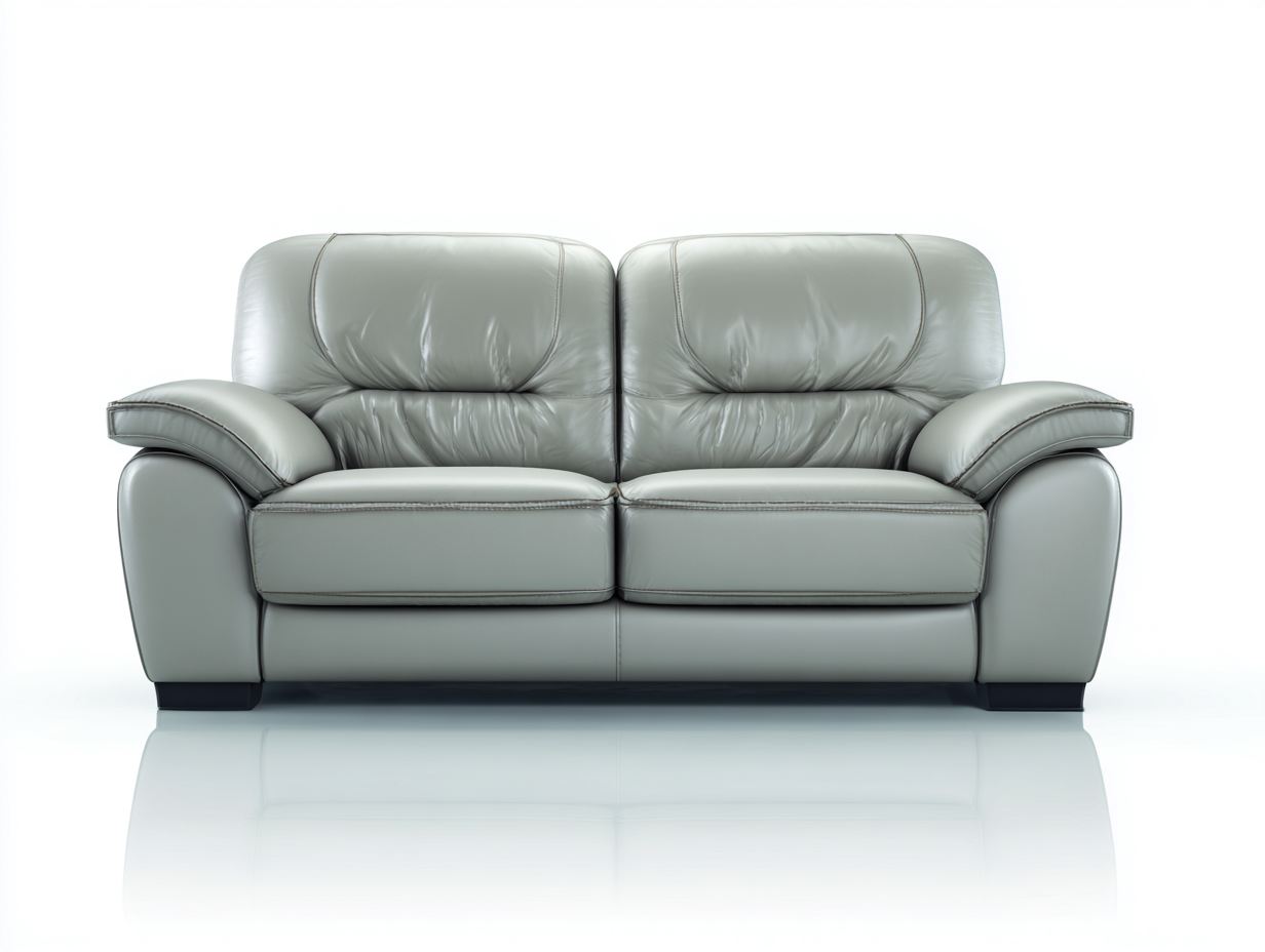 Sofás 2 plazas cuero sintético acolchado 165x90x92 cm gris - diseño moderno salón-Cottaden