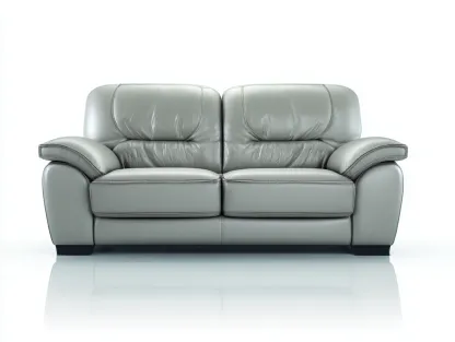 Sofás 2 plazas cuero sintético acolchado 165x90x92 cm gris - diseño moderno salón-Cottaden