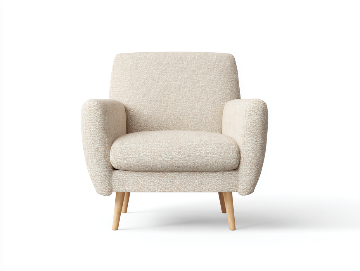 Sillón de tela tapizado 80x85x90 cm - beige - diseño moderno para salón-Cottaden