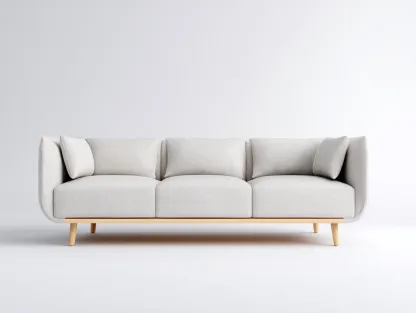 Sofás 3 plazas de tela tapizado 210x90x85 cm color gris claro para salón estilo moderno-Cottaden