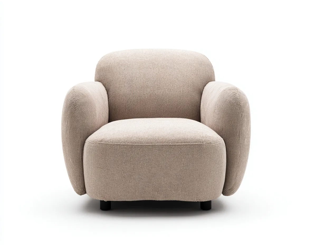 Sillón de tela tapizado diseño moderno 85x80x78 cm - beige - sillón cómodo para salón y dormitorio-Cottaden