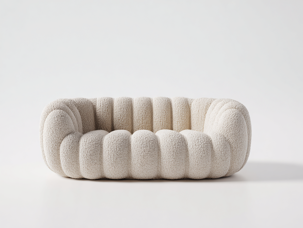 Sofás 2 plazas de tela tapizado 160x85x70 cm color beige para salón estilo moderno-Cottaden