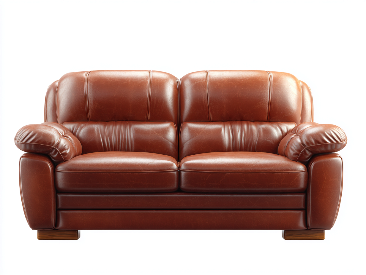 Sofás 2 plazas cuero sintético acolchado 168x92x94 cm marrón - diseño clásico salón-Cottaden