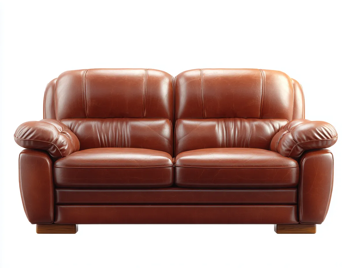 Sofás 2 plazas cuero sintético acolchado 168x92x94 cm marrón - diseño clásico salón-Cottaden