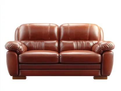 Sofás 2 plazas cuero sintético acolchado 168x92x94 cm marrón - diseño clásico salón-Cottaden