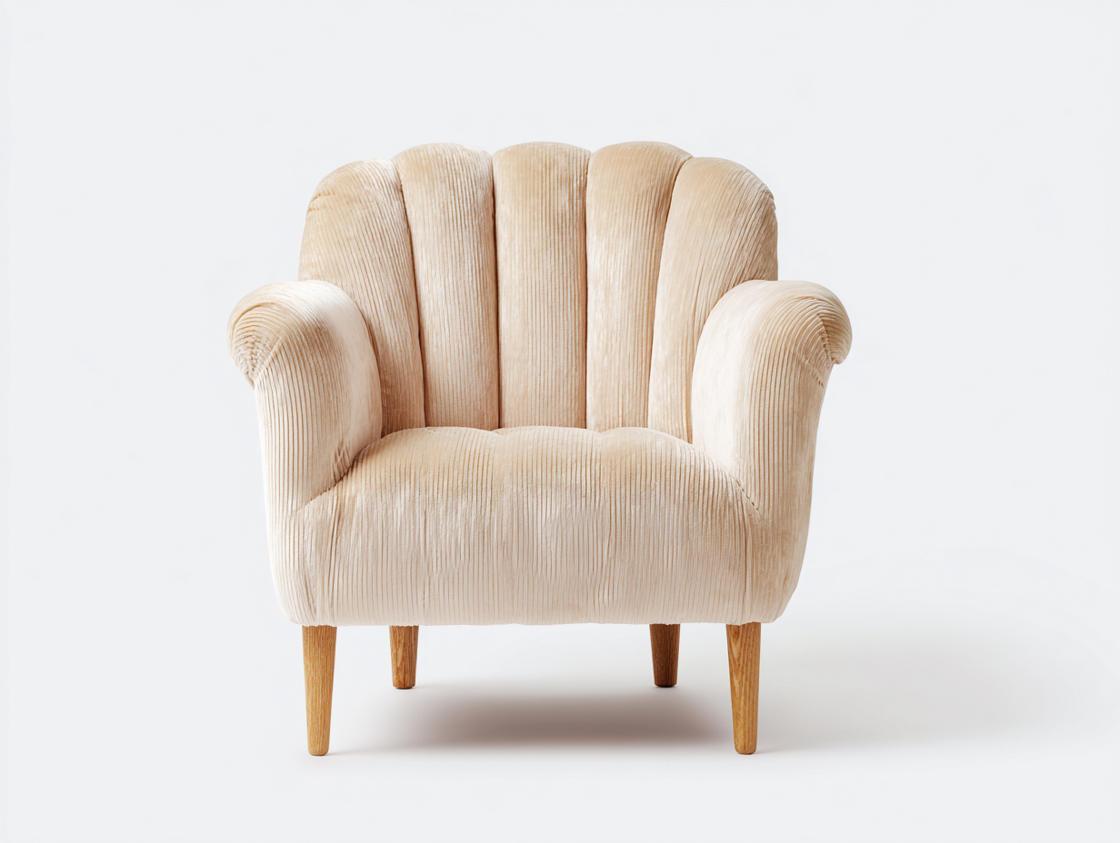 Sillón de tela con patas de madera 80x82x90 cm beige - diseño clásico salón-Cottaden