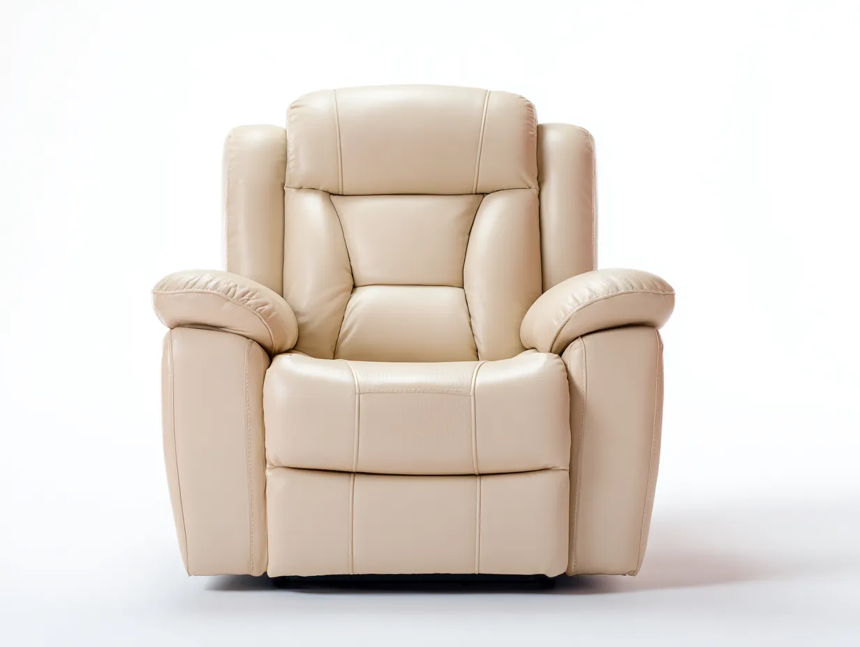 Sillón reclinable acolchado con reposabrazos ergonómicos 90x95x105 cm - beige claro - diseño moderno confortable-Pinemyhaus