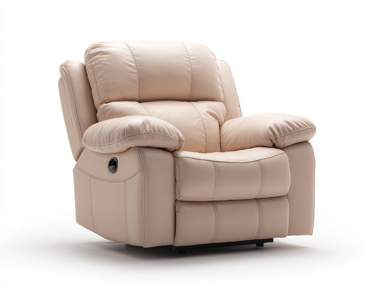 Sillones reclinables cuero sintético acolchado 95x96x108 cm beige - diseño confortable salón-Pinemyhaus