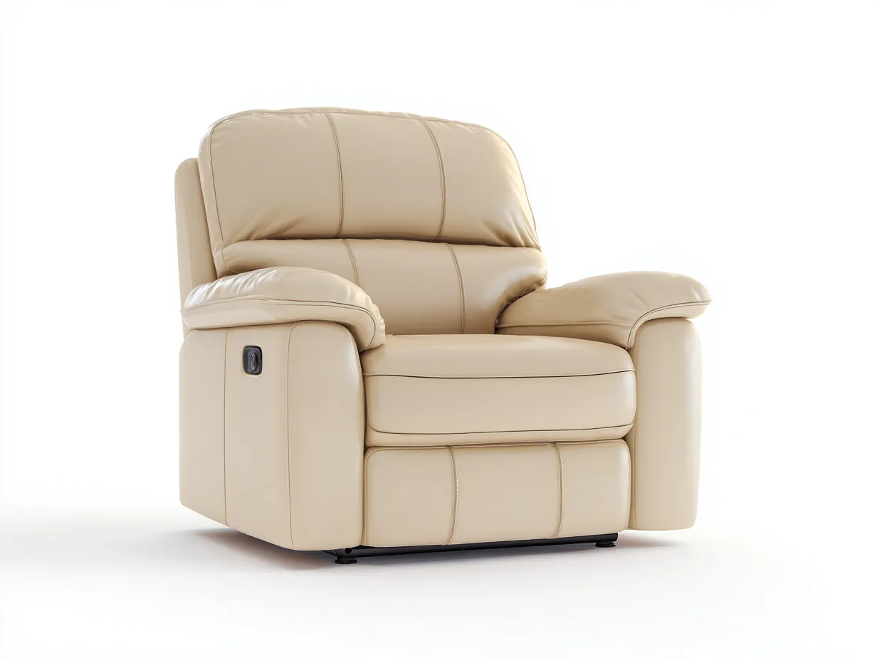 Sillones reclinables de cuero sintético 90x92x103 cm - beige - diseño moderno para salón-Pinemyhaus