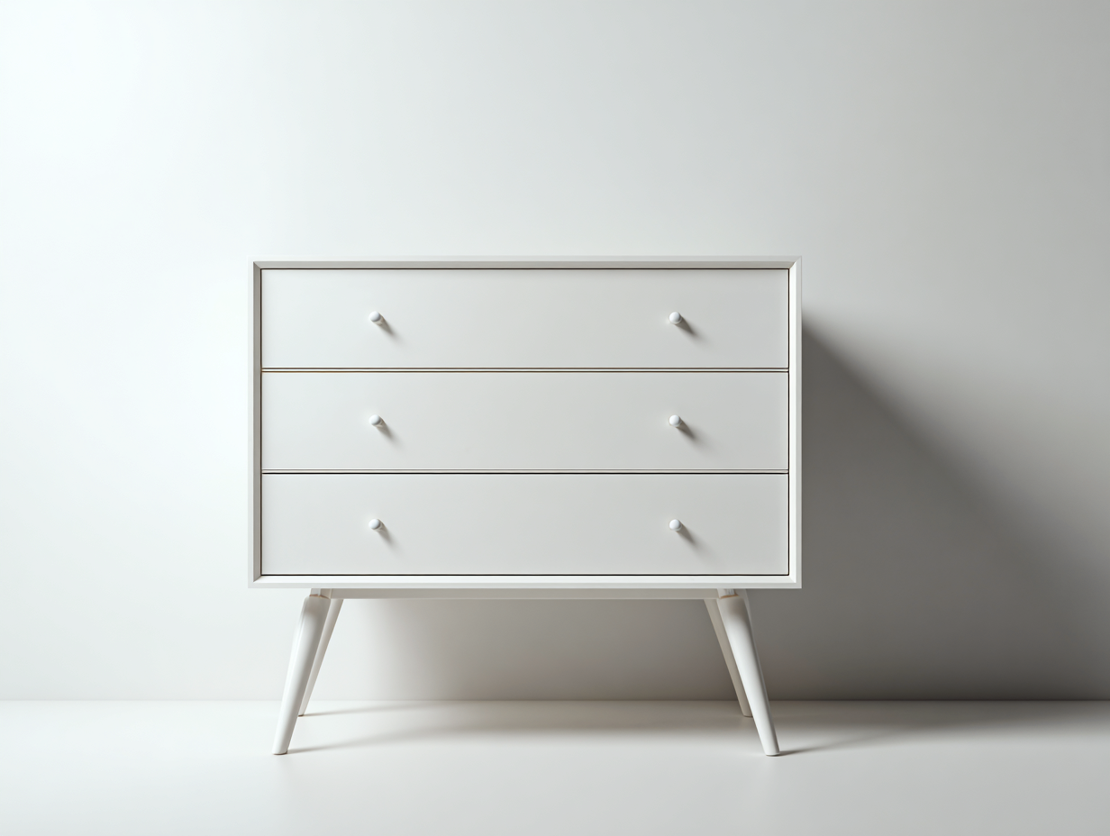 Cómodas de madera 90x40x85 cm color blanco para dormitorio estilo moderno-Pinemyhaus