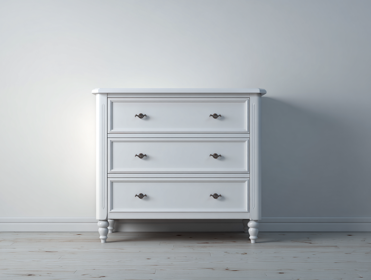 Cómodas madera con cajones 90x45x80 cm blanco - estilo clásico dormitorio-Pinemyhaus