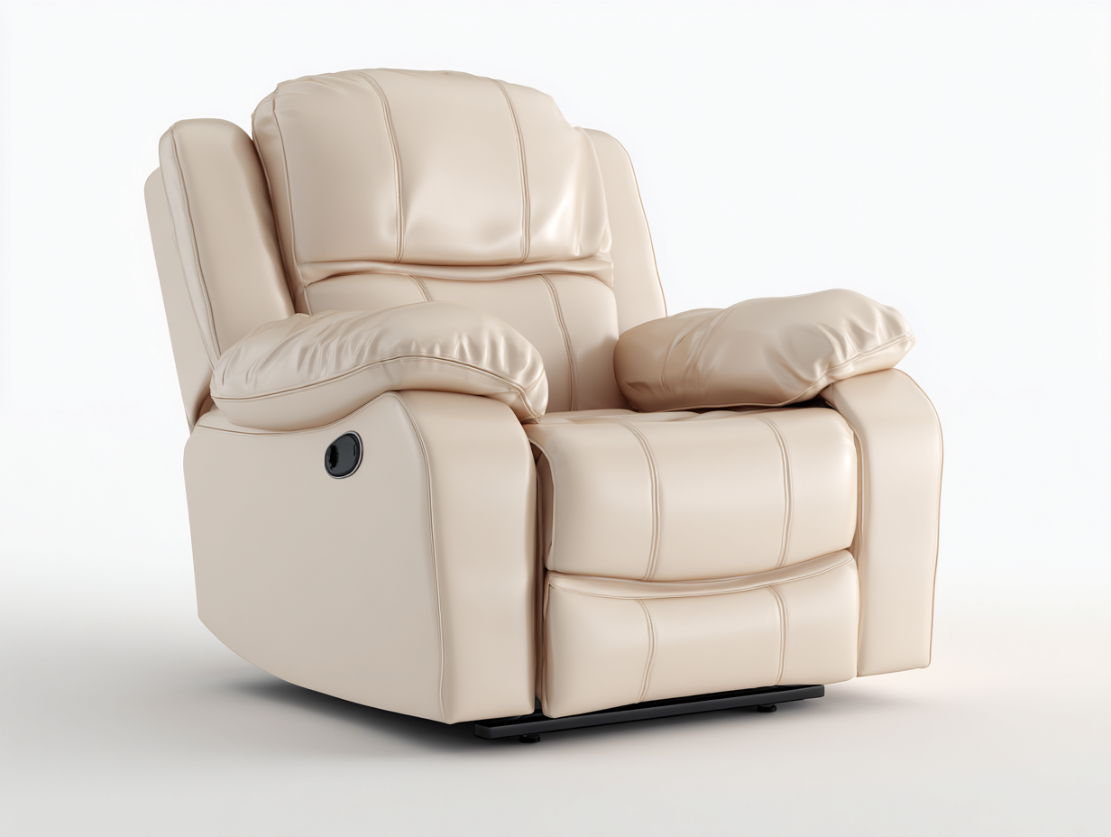 Sillones reclinables acolchados 95x90x105 cm - beige - sillón relax moderno para sala de estar-Pinemyhaus