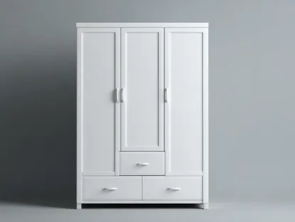 Armario de dormitorio con 3 puertas y 3 cajones 150x60x200 cm - blanco - diseño moderno funcional-Pinemyhaus