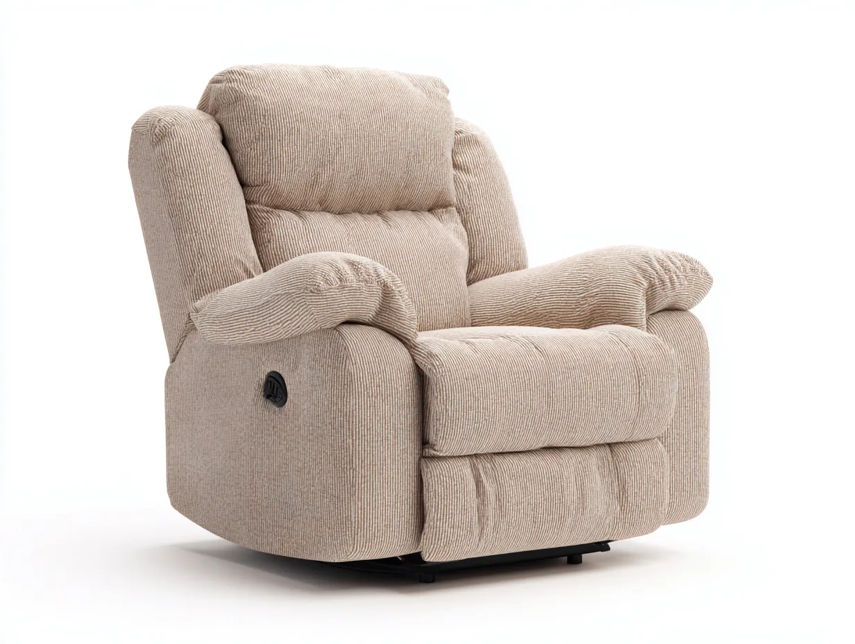 Sillones reclinables de tela 90x95x105 cm color beige para salón estilo moderno-Pinemyhaus