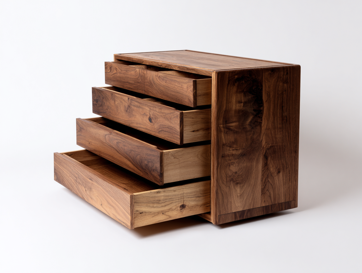 Cómodas de madera con 4 cajones 90x45x80 cm - marrón - diseño moderno para dormitorio-Pinemyhaus